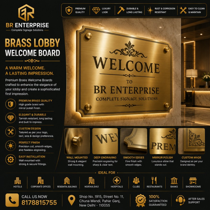 Brass Lobby Welcome Board