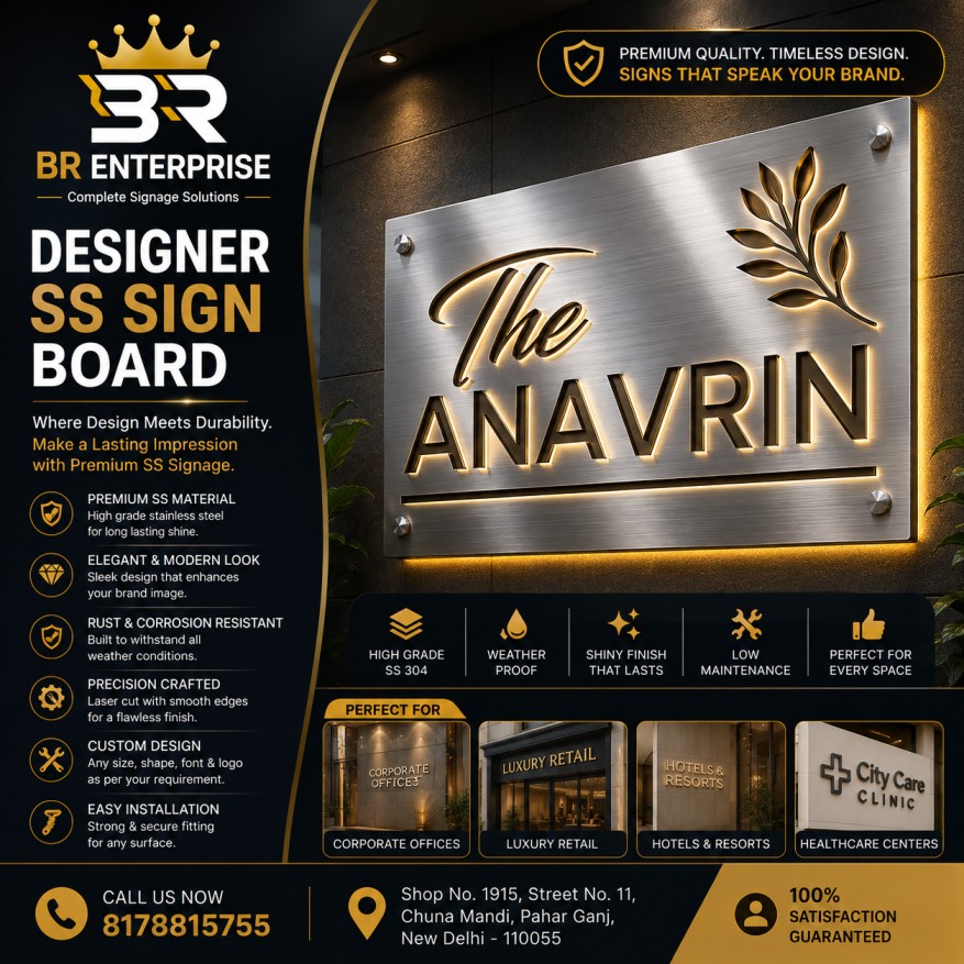 Designer Ss Sign Board