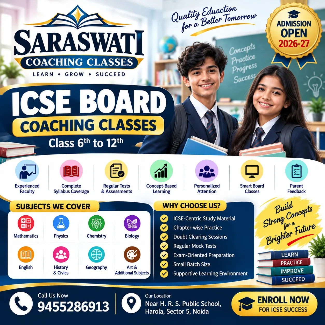 ICSE Board Coaching Classes - Class 6th to 12th
