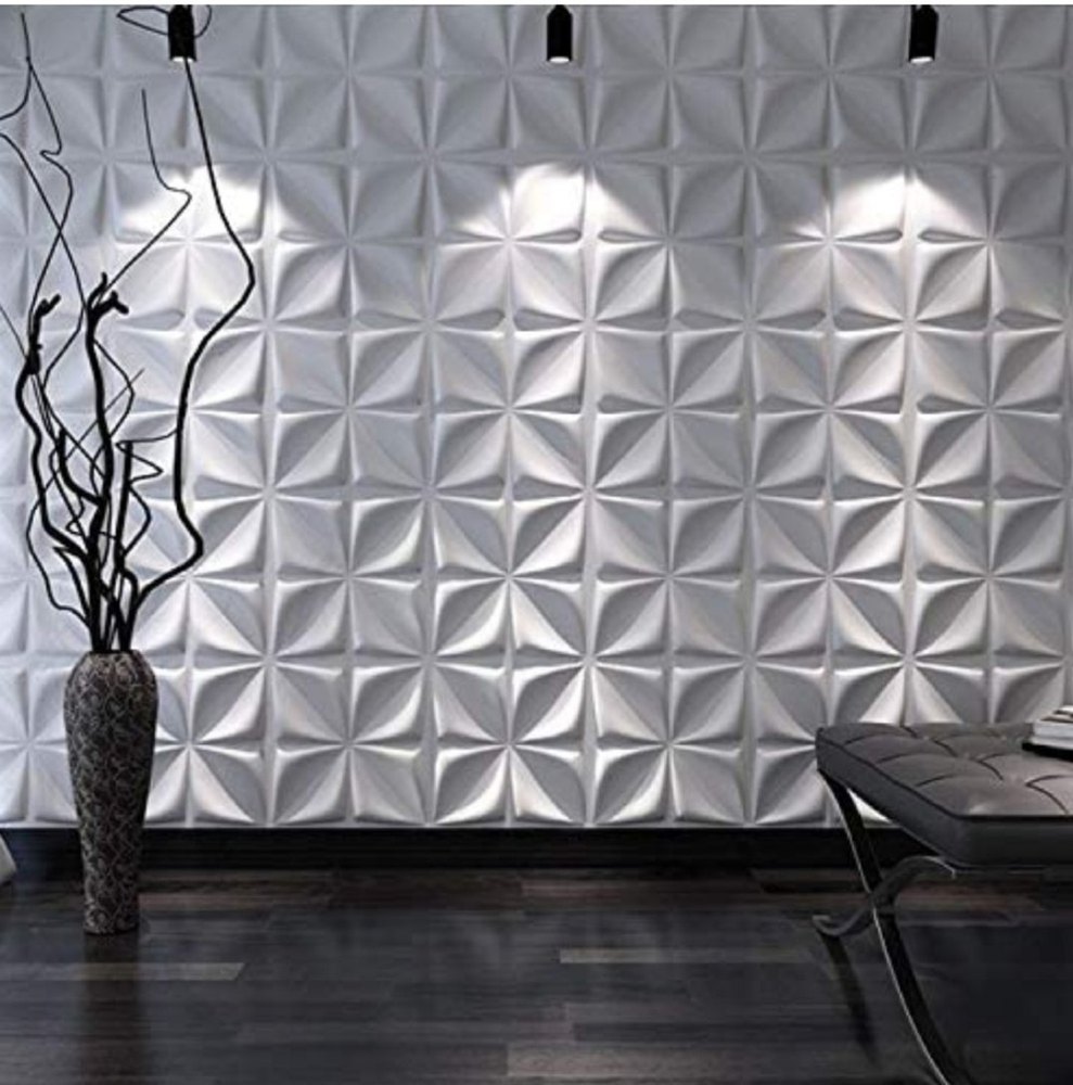 Rectangular Flower Design PVC Wall Panel