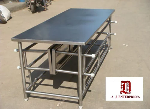 SS Canteen Table With Folding Bench