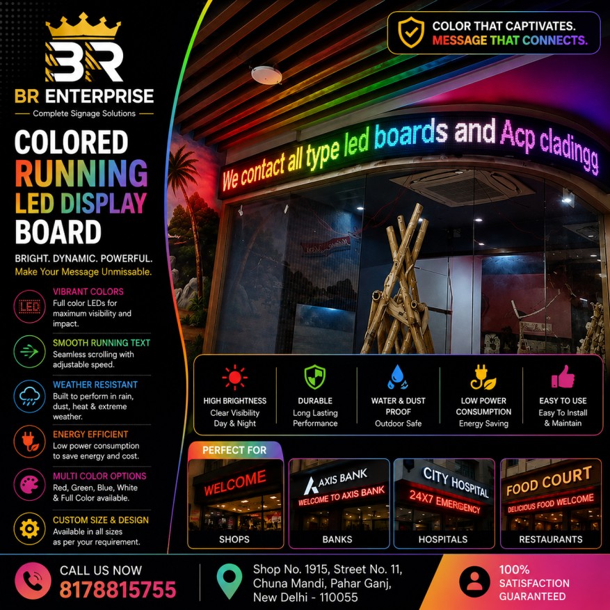Colored Running Led Display Board