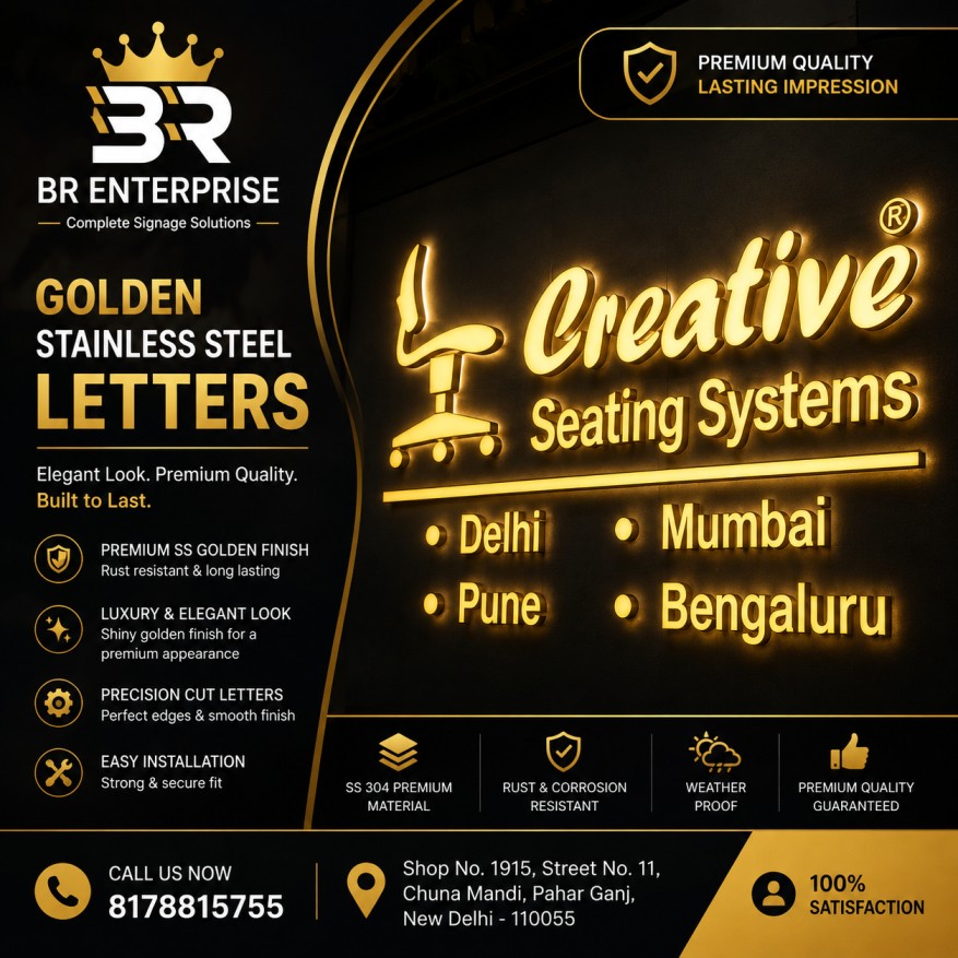 Golden Stainless Steel Letters