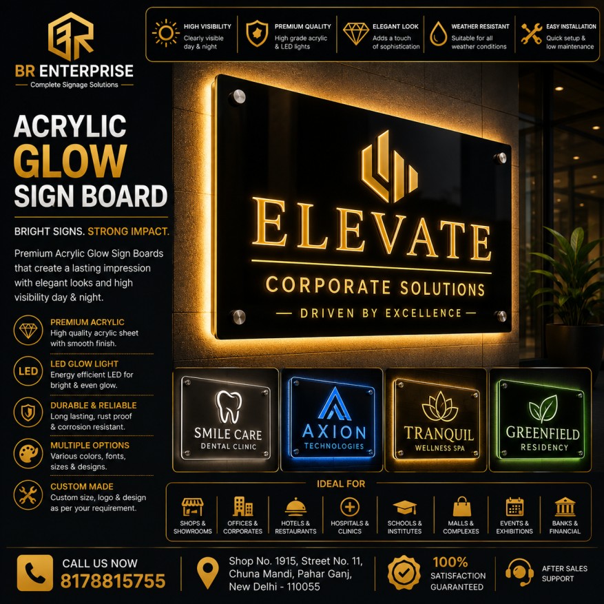Acrylic Glow Sign Board