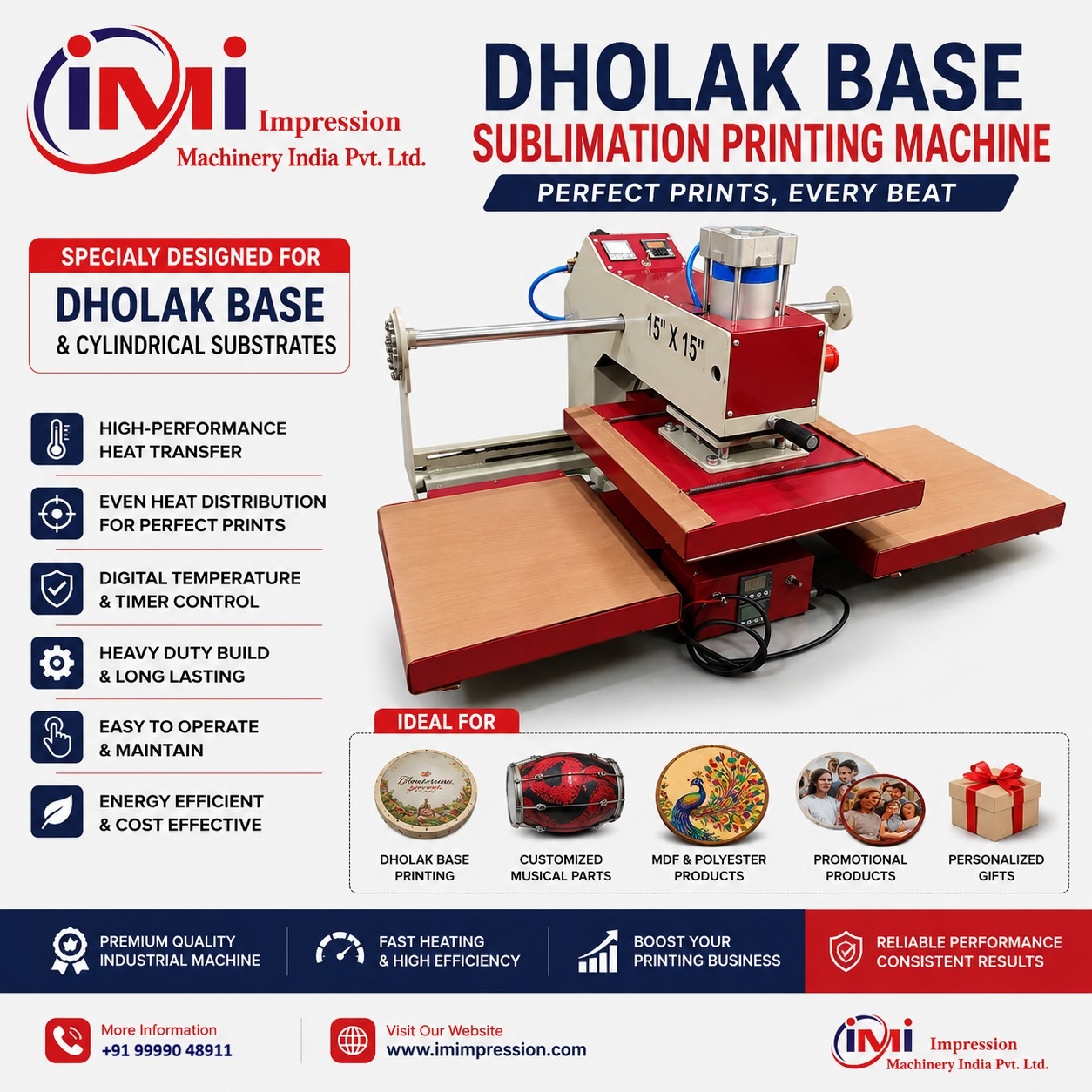 Dholak Base Sublimation Printing Machine