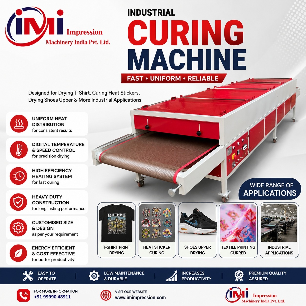 Curing Machine for T-Shirt Printing & Heat Sticker Drying