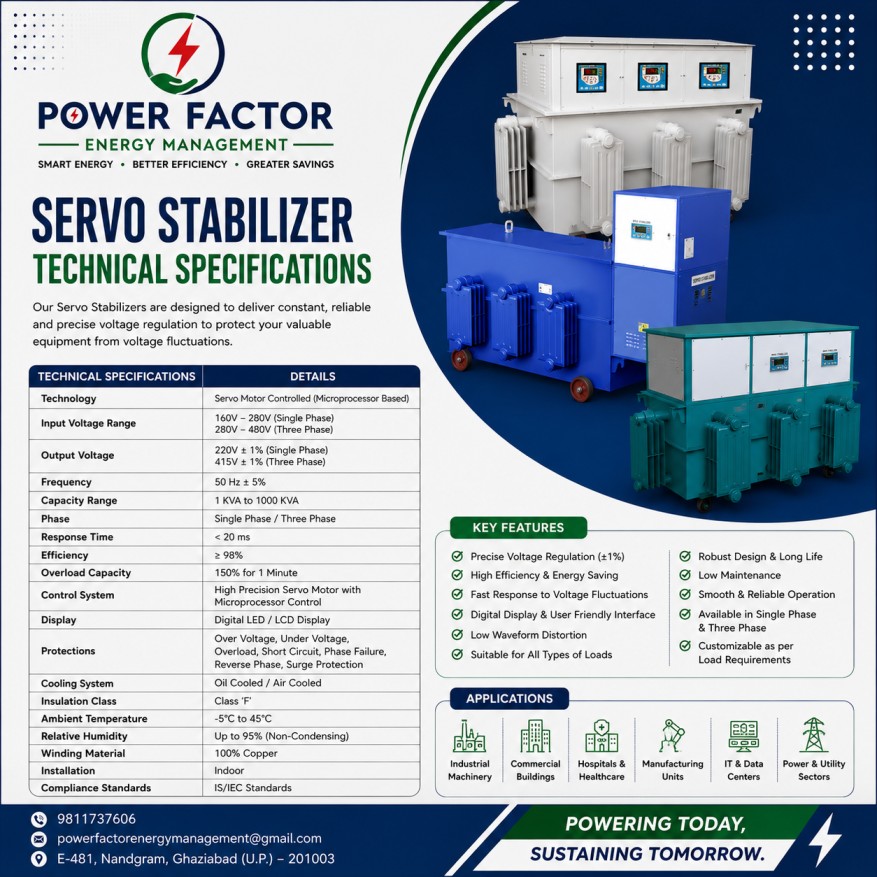 Servo Stabilizer Technical Specifications
