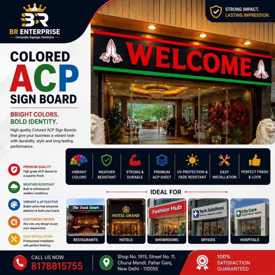 Colored Acp Sign Board