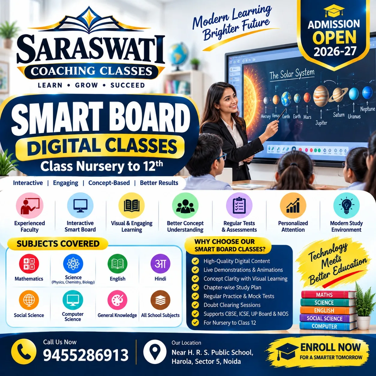 Smart Board Digital Classes - Nursery to 12th