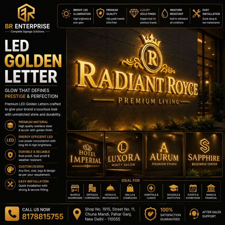 Led Golden Letter
