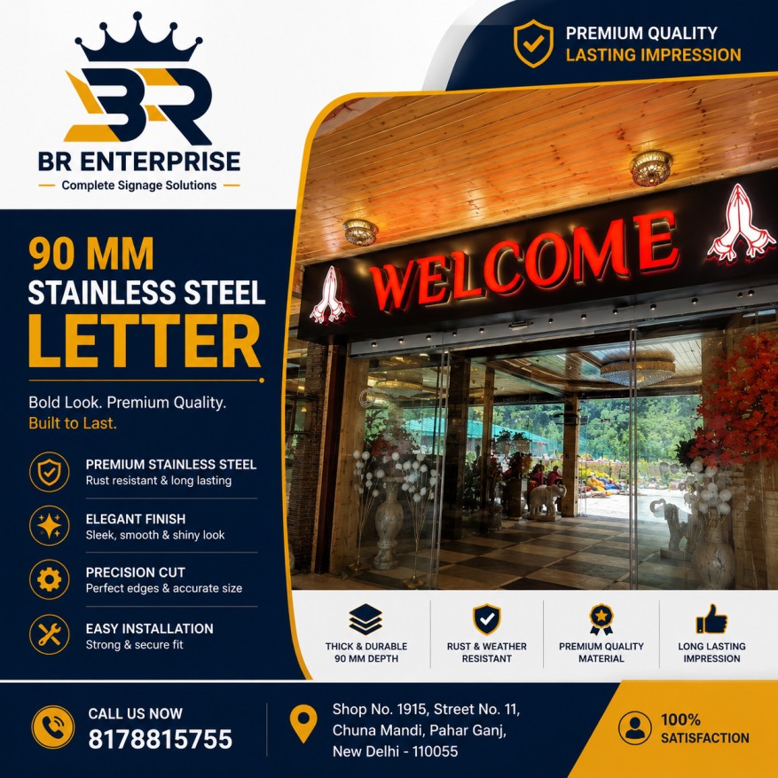 90 Mm Stainless Steel Letter