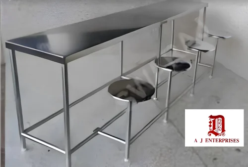 SS Single Side Stool Canteen Table