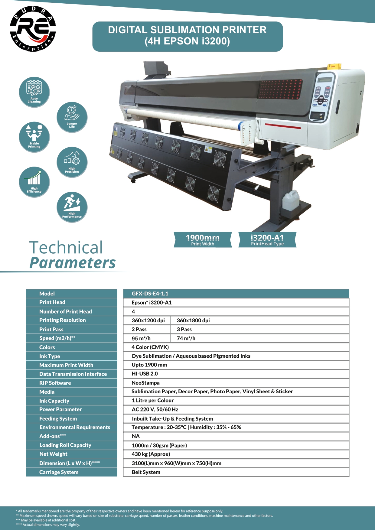 DIGITAL SUBLIMATION PRINTER (4H EPSON i3200) image 2