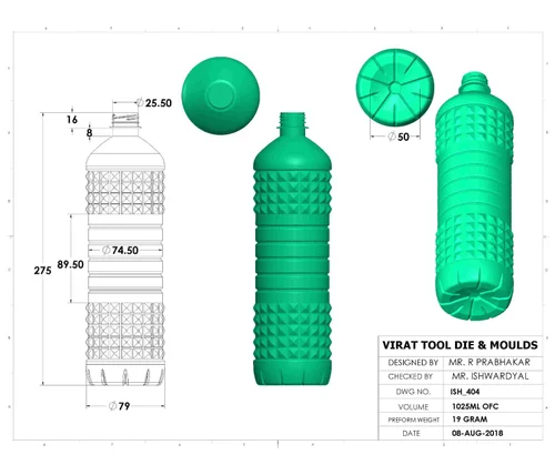 Plastic Blow Mould 2 cavity semi automatic image 2