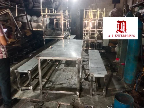 SS Canteen Table With Folding Bench image 2