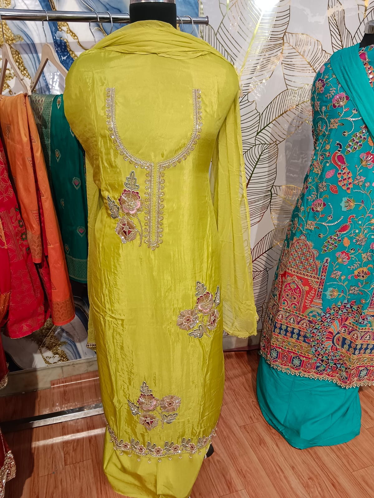 Women Embroidered Dola Silk image 2