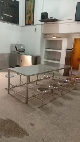 Stainless Steel Ten seater Canteen Table