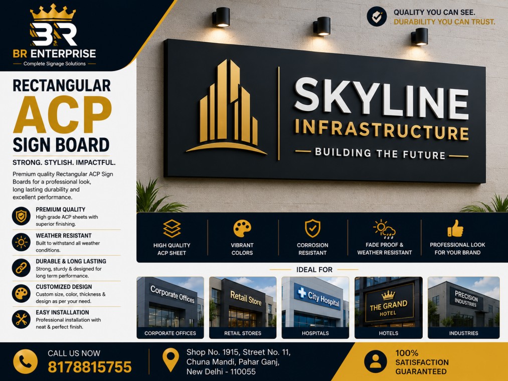 Rectangular Acp Sign Board